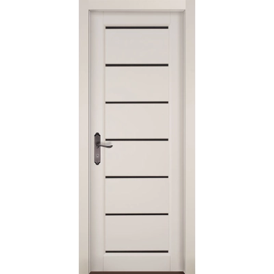 Дверь Премьер массив ольхи со стеклом, эмаль белая