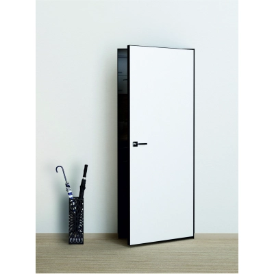 Дверь скрытая INVISIBLE 2 метра на себя, кромка AL черный матовый с 4-х сторон под покраску