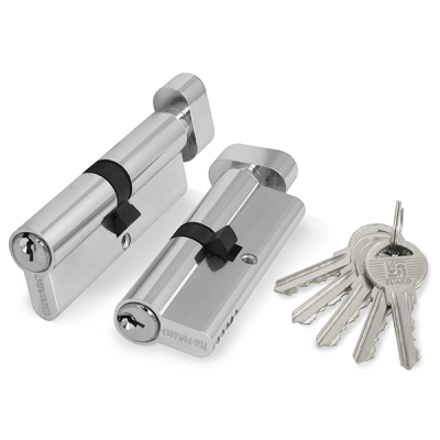 Цилиндровый механизм (100 ZM/60) 1000ZMKnob60(25+10+25) CP хром 5Key с вертушкой