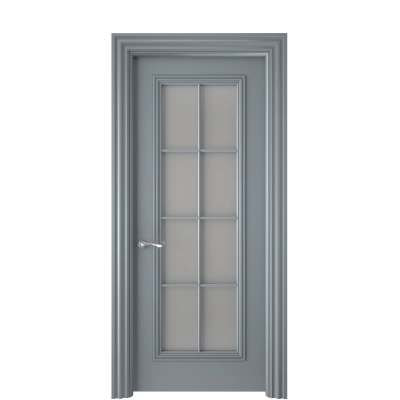 Дверь межкомнатная ARISTO со стеклом сатинат, акриловая эмаль ral 7040 серый
