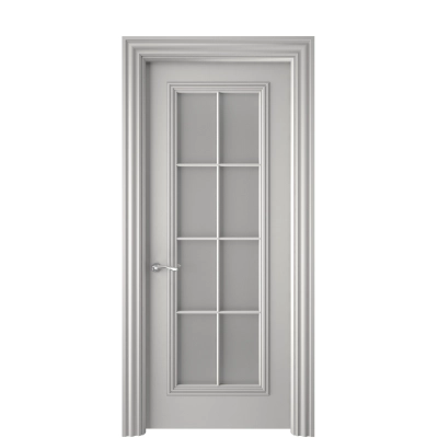 Дверь межкомнатная ARISTO со стеклом сатинат, акриловая эмаль ral 7047 светло-серый