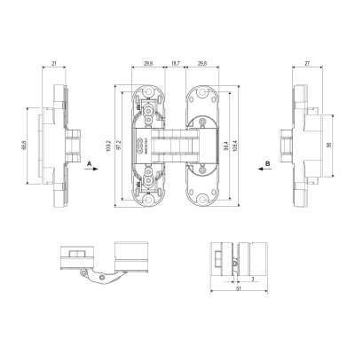 E30200.85.91 (белый) петля ECLIPSE 2.2 (4 накладки в комплекте)