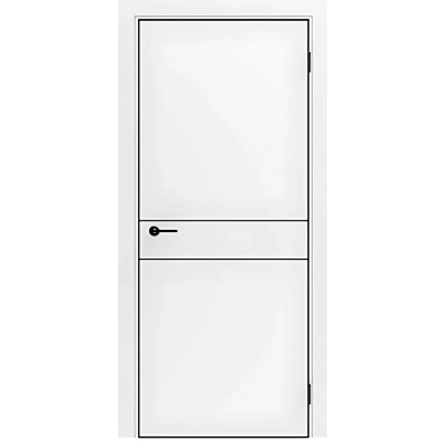 Дверь межкомнатная PORTA-52 4AB кромка Al черная с 4-х сторон, Alaska белый.