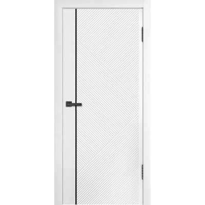 Дверь Элеганс 05 эмаль, Белый ral 9003, черный молдинг