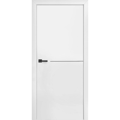 Дверь Элеганс 06 эмаль, Белый ral 9003, черный молдинг