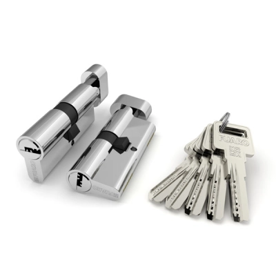 Цилиндровый механизм (R602/70) R6002Knob70(30+10+30) CP хром 5Key с вертушкой