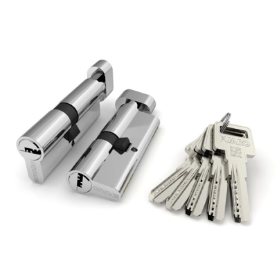Цилиндровый механизм (R602/90) R6002Knob90(40+10+40) CP хром 5Key с вертушкой