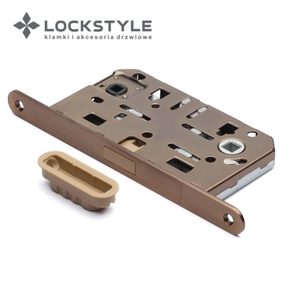 Механизм дверной врезной магнитный LOCKSTYLE М411B стандарт AGB комплект с ответной планкой ABM (бронза)