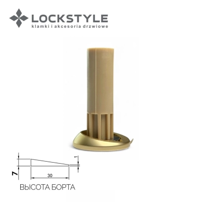 Дверной ограничитель магнитный, скрытый LOCKSTYLE модель STOPPINO Mod. 2 GOLD (матовое золото), 7 мм