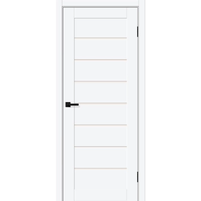 Дверь межкомнатная Браво-22 ПЭТ, Вайт силк, царговая, со стеклом