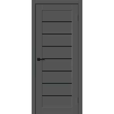 Дверь межкомнатная Браво-22 ПЭТ, Шторми силк, царговая, со вставкой черный глянец, black shine