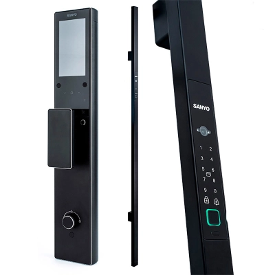 Электронный замок Sanyo D501 Tuya DM70 с WiFi, ручка скоба 1800 мм, черный