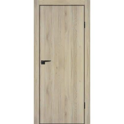 Дверь P-1 кромка ABS черная c 4-х ст. Дуб молочный