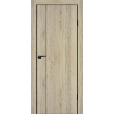 Дверь P-21 кромка ABS черная c 4-х ст. Дуб молочный, черный молдинг