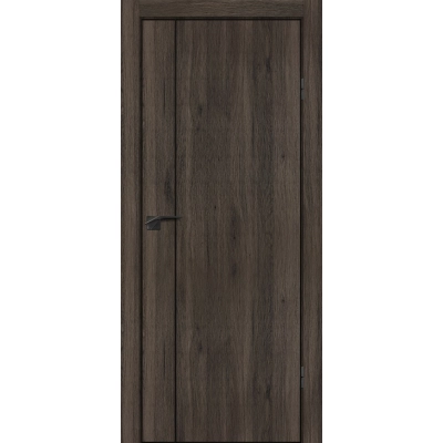 Дверь P-21 кромка ABS черная c 4-х ст. Дуб тёмный, черный молдинг
