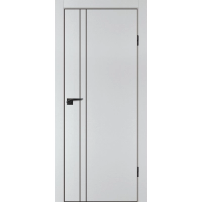 Дверь P-20 кромка ABS черная c 4-х ст. Агат матовый, черный молдинг