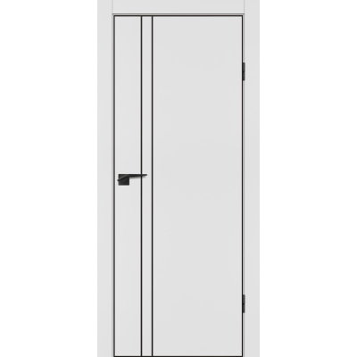 Дверь P-20 кромка ABS черная c 4-х ст. Белый матовый, черный молдинг
