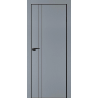 Дверь P-20 кромка ABS черная c 4-х ст. Серый матовый, черный молдинг