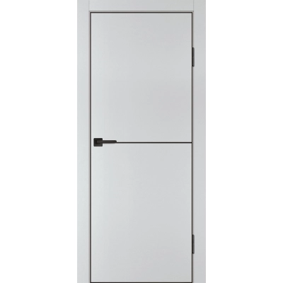 Дверь P-19 кромка ABS черная c 4-х ст. Агат матовый, черный молдинг