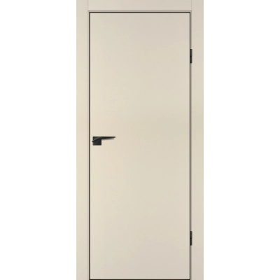 Дверь P-1 кромка ABS черная c 4-х ст. Бежевый матовый