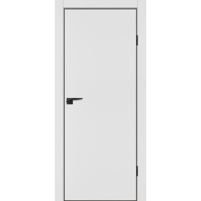 Дверь P-1 кромка ABS черная c 4-х ст. Белый матовый