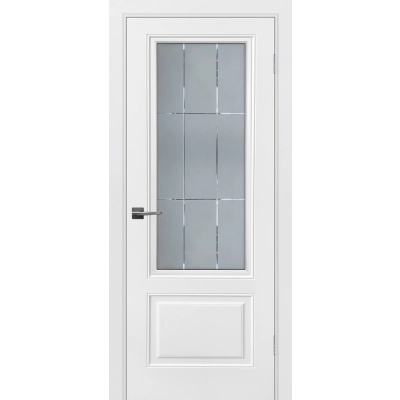 Дверь Смальта-Шарм 12 Белый ral 9003 со стеклом