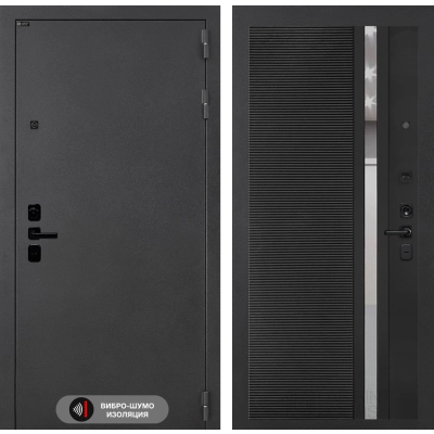 Входная дверь ACUSTICLAB 31 - Черный кварц, зеркальная вставка с тонировкой