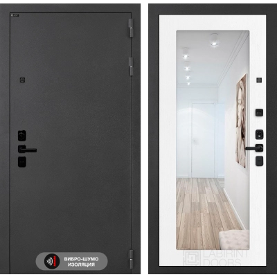 Входная дверь ACUSTICLAB с Зеркалом 18 - Белое дерево