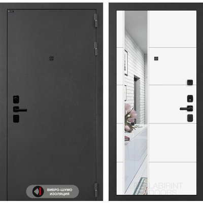 Входная дверь ACUSTICLAB с Зеркалом 19 - Белый софт