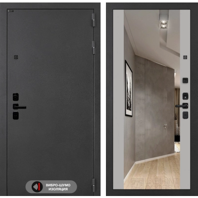 Входная дверь ACUSTICLAB с Зеркалом Максимум - Грей софт