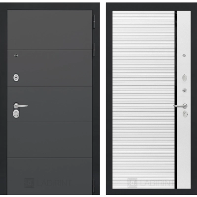 Входная дверь ART 22 - Белый софт, черная вставка