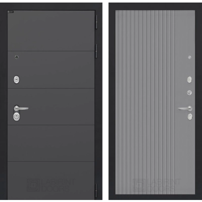 Входная дверь ART 29 - Серый рельеф софт