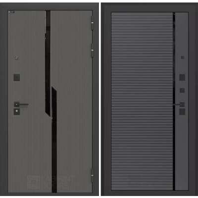 Входная дверь CARBON 22 - Графит софт, черная вставка