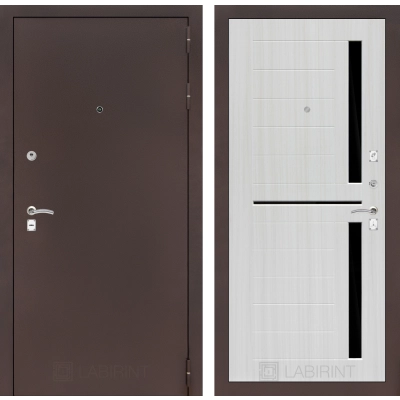 Входная дверь CLASSIC антик медный 02 - Сандал белый