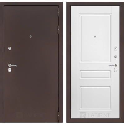 Входная дверь CLASSIC антик медный 03 - Белый софт