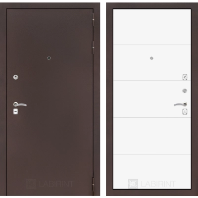 Входная дверь CLASSIC антик медный 13 - Белый софт