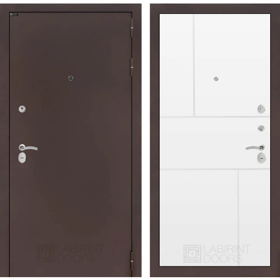 Входная дверь CLASSIC антик медный 21 - Белый софт