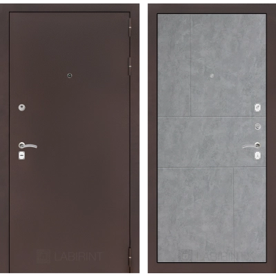 Входная дверь CLASSIC антик медный 21 - Бетон светлый