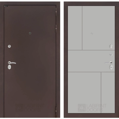 Входная дверь CLASSIC антик медный 21 - Грей софт