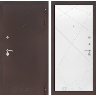 Входная дверь CLASSIC антик медный 24 - Белый софт