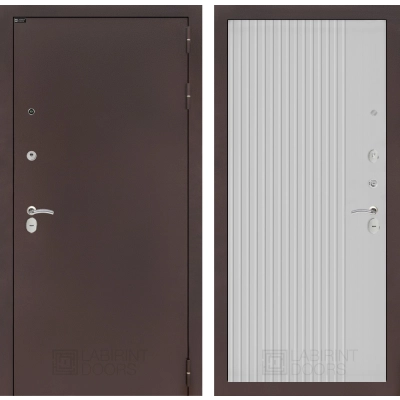 Входная дверь CLASSIC антик медный 29 - Белый рельеф софт