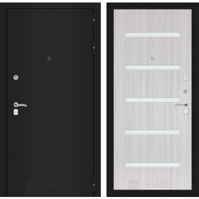 Входная дверь CLASSIC шагрень черная 01 - Сандал белый