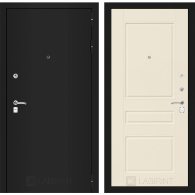 Входная дверь CLASSIC шагрень черная 03 - Крем софт