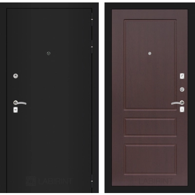 Входная дверь CLASSIC шагрень черная 03 - Орех премиум