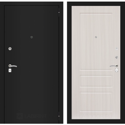 Входная дверь CLASSIC шагрень черная 03 - Сандал белый