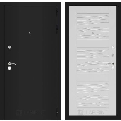 Входная дверь CLASSIC шагрень черная 06 - Белое дерево