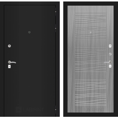 Входная дверь CLASSIC шагрень черная 06 - Сандал серый