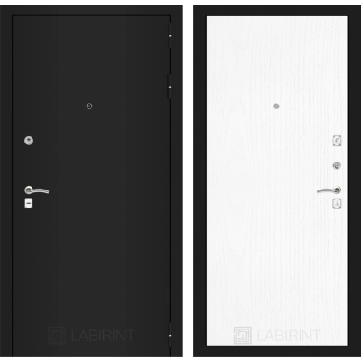 Входная дверь CLASSIC шагрень черная 07 - Белое дерево