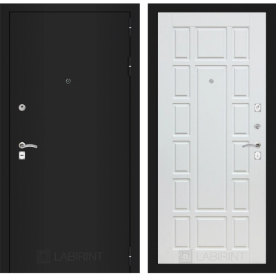 Входная дверь CLASSIC шагрень черная 12 - Белое дерево