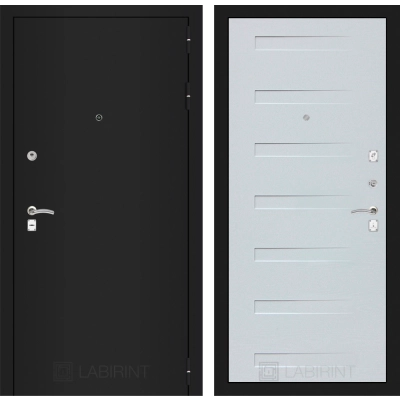 Входная дверь CLASSIC шагрень черная 14 - Дуб кантри белый горизонтальный